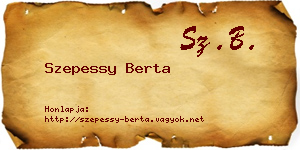 Szepessy Berta névjegykártya